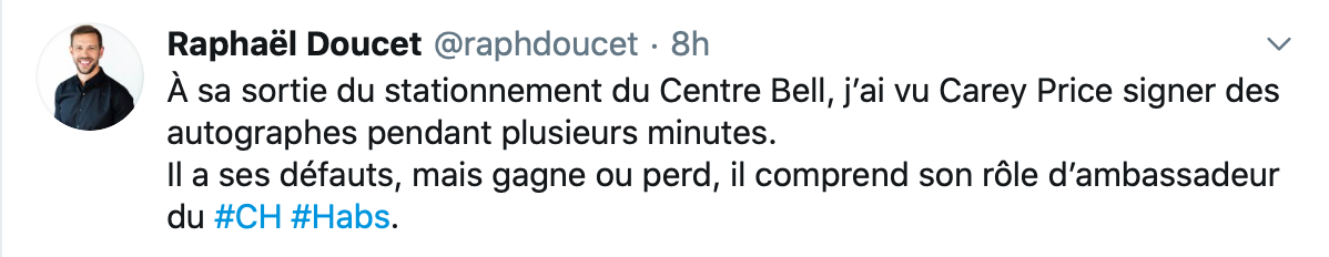 Y faut arrêter de CHOUCHOUTER Carey Price...