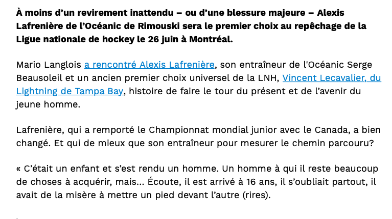 Alexis Lafrenière est devenu un HOMME...en si peu de temps....