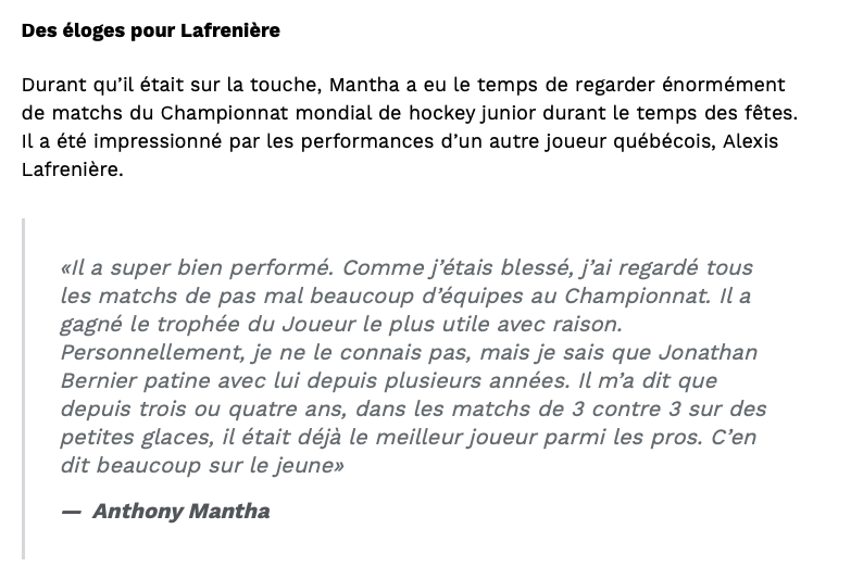 Anthony Mantha DESCEND le travail de Julien Brisebois....