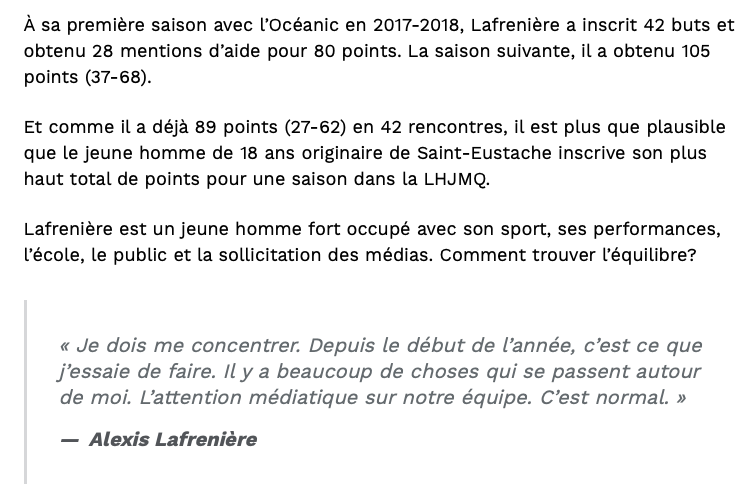 Après le MALAISE à RDS...l'agente d'Alexis Lafrenière...