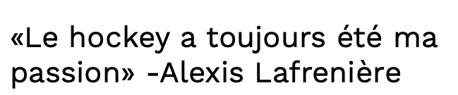 Après le MALAISE à RDS...l'agente d'Alexis Lafrenière...