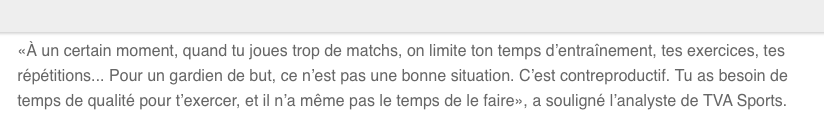 Au tour de Patrick Lalime de CONGÉDIER Claude Julien....