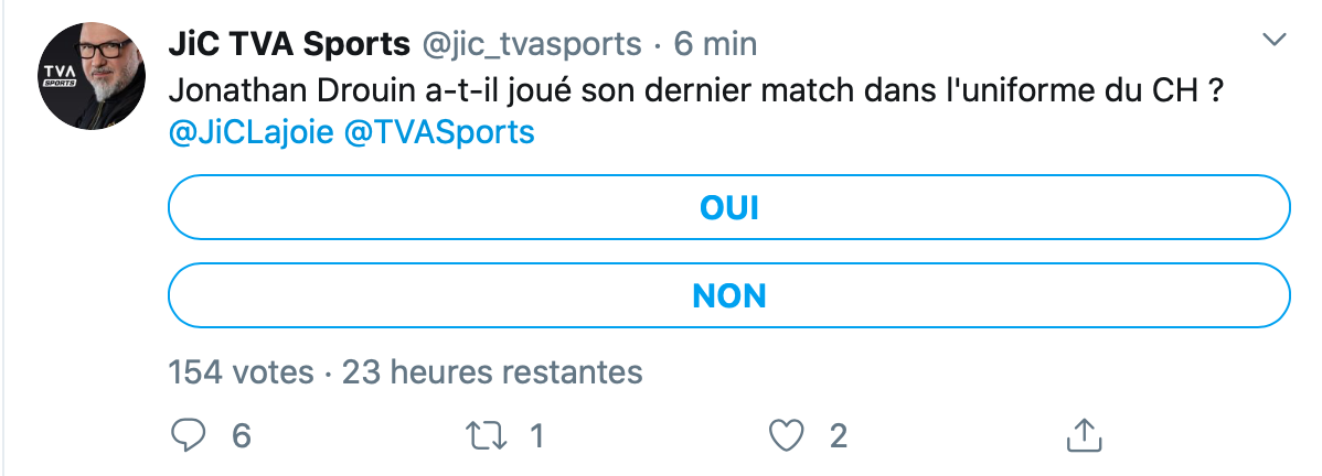 AYOYE...Est-ce que Jonathan Drouin a joué son dernier match avec le Canadien ?