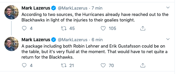 Ça JASE entre les Hurricanes et Hawks...