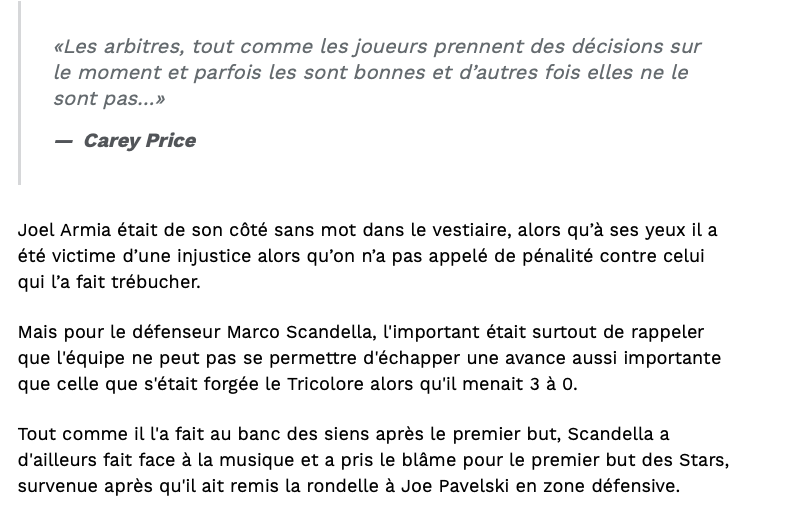 Carey Price a HUMILIÉ Claude Julien..