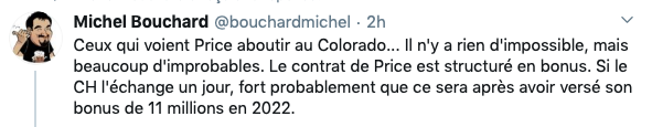 Carey Price sera échangé....APRÈS son BONUS de 11 M$?