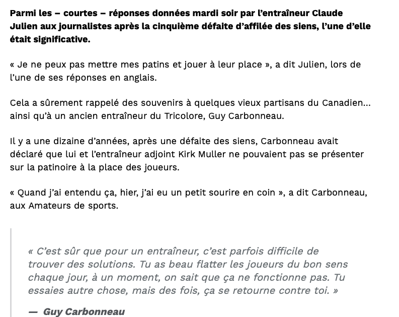 Claude Julien a lancé des messages à Marc Bergevin toute l'année....