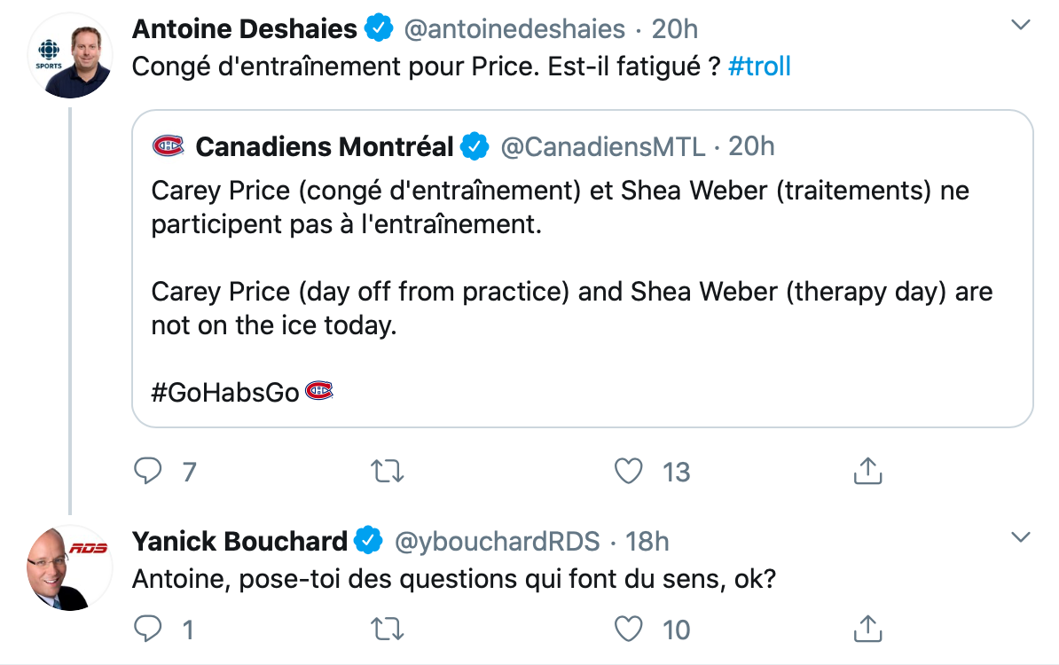 Claude Julien continue de se faire RIDICULISER...