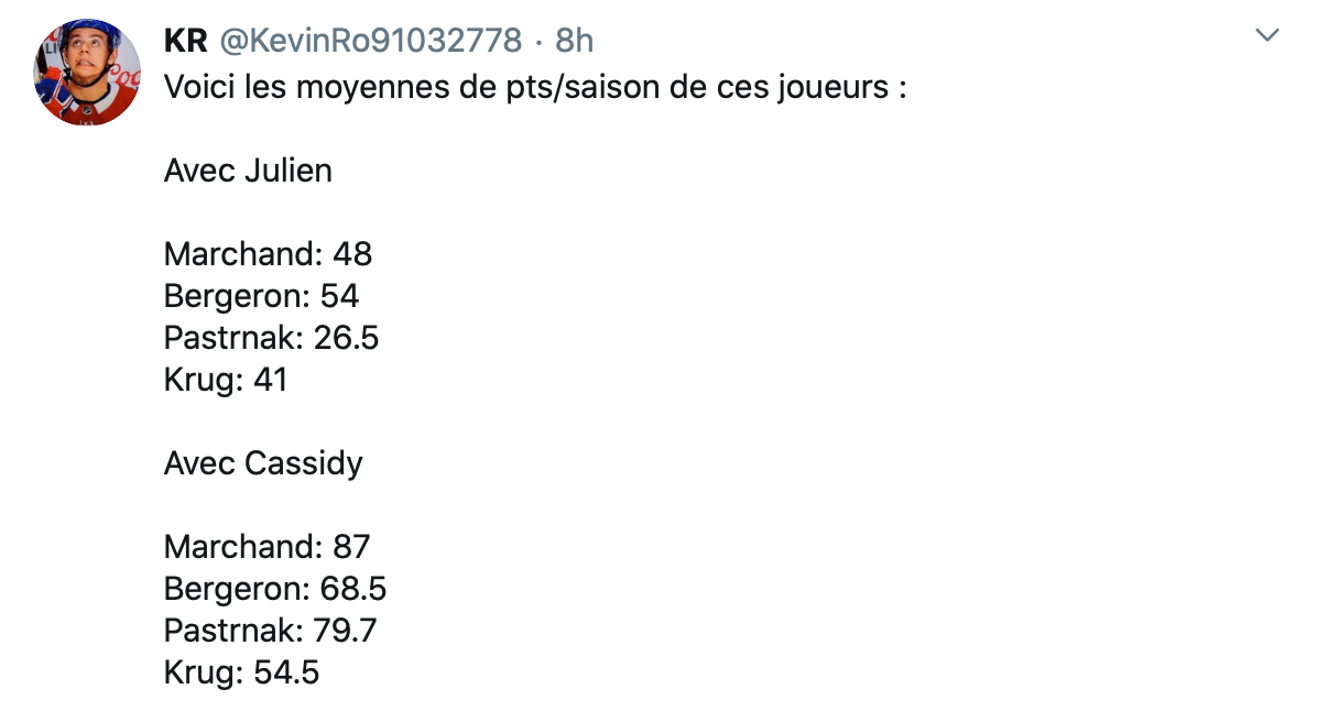 Claude Julien, l'ennemi des joueurs offensifs...