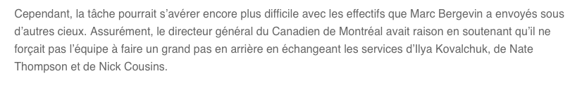 Claude Julien parle...comme s'il est en SÉCURITÉ..