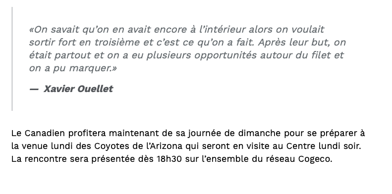 Comme si le CH venait de gagner un MATCH NUMÉRO 7....