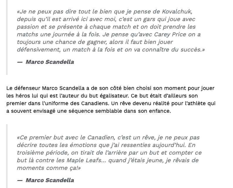 Comme si le CH venait de gagner un MATCH NUMÉRO 7....