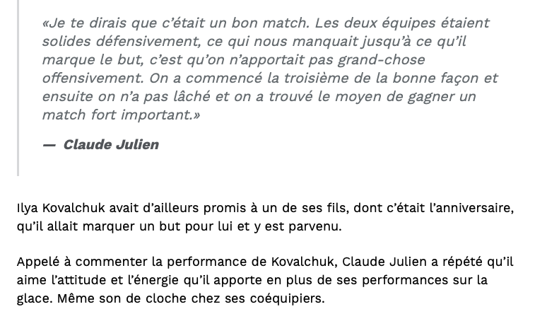 Comme si le CH venait de gagner un MATCH NUMÉRO 7....