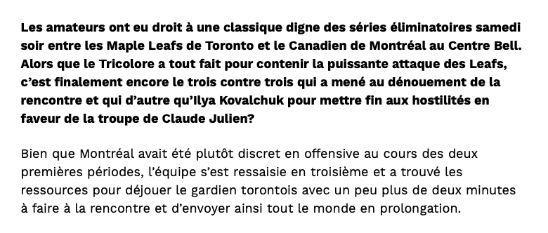 Comme si le CH venait de gagner un MATCH NUMÉRO 7....