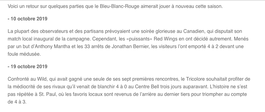 Comment tu veux que Claude Julien garde SA JOB...