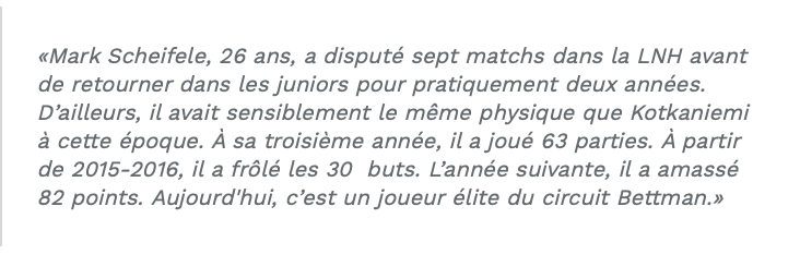 Dany Dubé compare KK...à Mark Scheifele...HAHA!!!