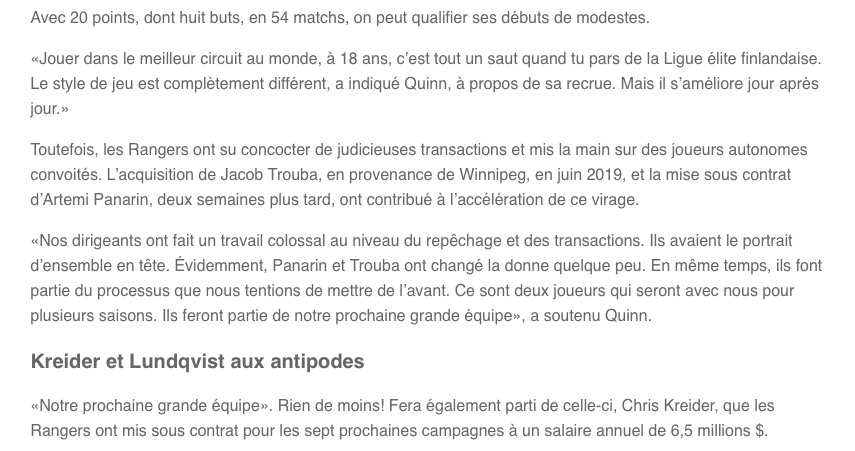 En 2 ans...les Rangers ont HUMILIÉ les 8 ans de Marc Bergevin....