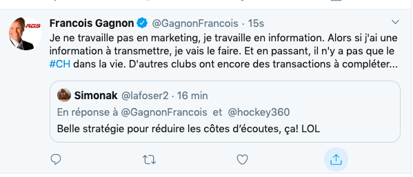 En affirmant que selon ses sources, la journée de Bergevin était TERMINÉE..