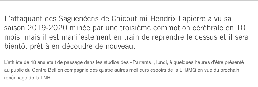 Hendrix Lapierre....à Montréal?