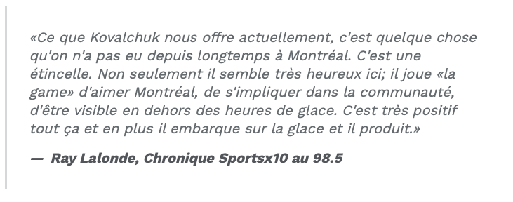 Ilya Kovalchuk: Ray Lalonde pense qu'il va demander des PEANUTS....