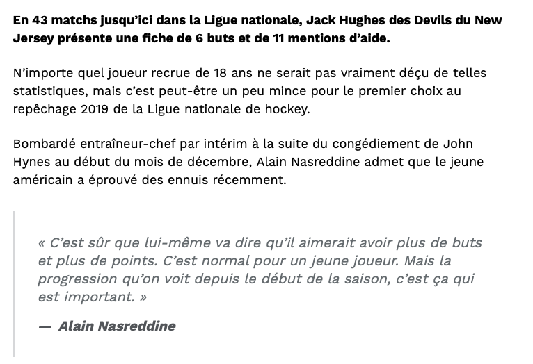 Jack Hughes...le KK des Devils?