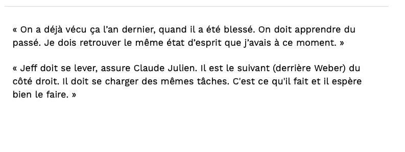 La BLESSURE de Shea Weber...Monte encore plus la VALEUR de Jeff Petry..