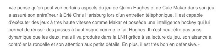 Le CH n'est pas seulement en train de perdre Alexis Lafrenière...