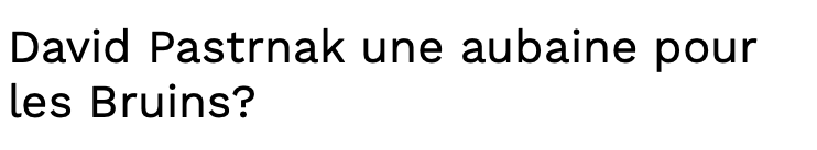 Les espoirs de Phil Danault dans la petite poche de David Pastrnak....