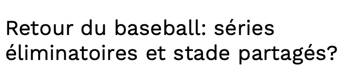 Les SÉRIES ÉLIMINATOIRES de la MLB seront à Montréal!!!!!