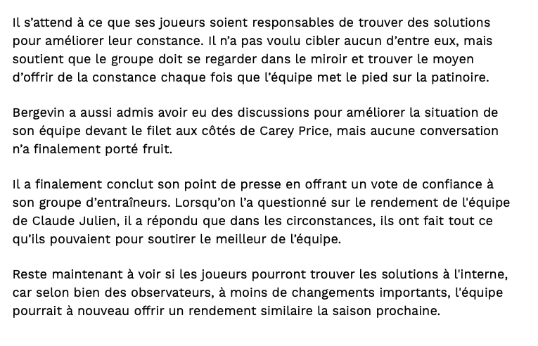 Marc Bergevin a sorti une AUTRE RÉPLIQUE à RAJOUTER dans son SAC HISTORIQUE...