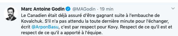 Marc Bergevin comme la MÈRE TÉRÉSA des DG.