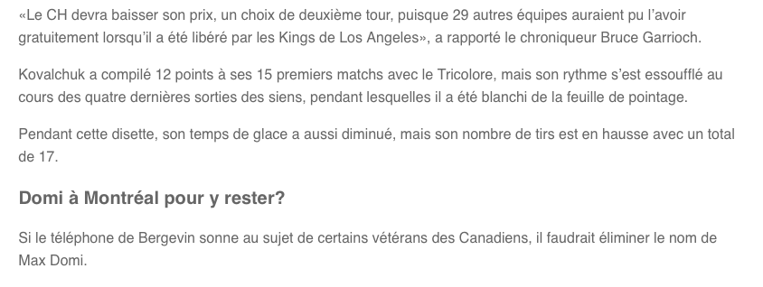 Marc Bergevin doit se rendre à l'évidence..