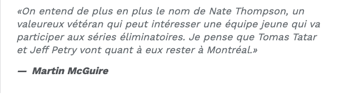 Marc Bergevin fait une VENTE de GARAGE.