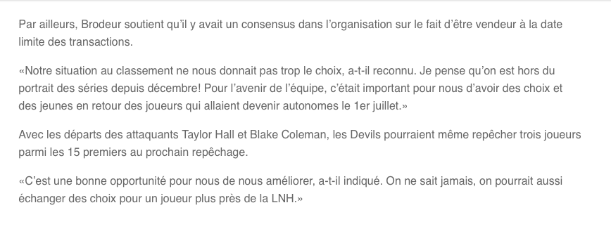 Martin Brodeur DG du Canadien de Montréal?