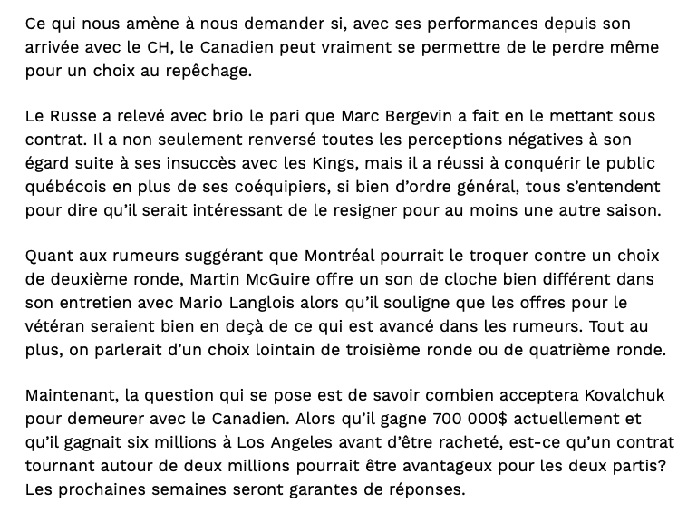 Martin McGuire DÉTRUIT la VALEUR d'Ilya Kovalchuk....