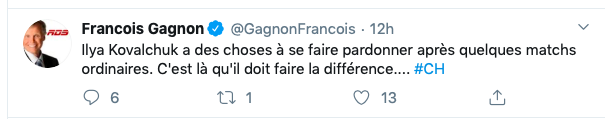 Même François Gagnon le sait...Kovalchuk perd la VALEUR...