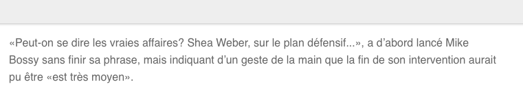 Mike Bossy se moque de Shea Weber...