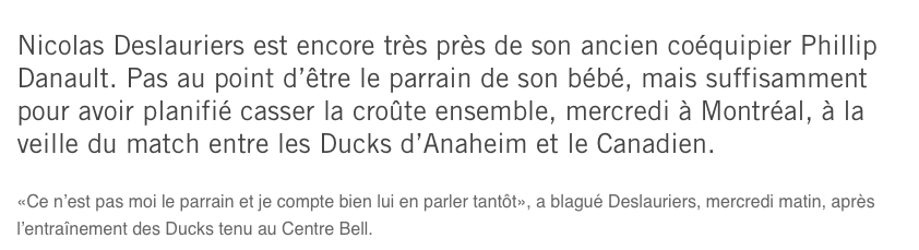 Nicolas Deslauriers veut se battre avec un gars du CH...