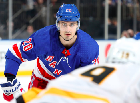 Nouvelle équipe du CHAMP GAUCHE pour Chris Kreider...