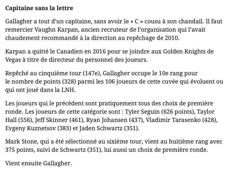 On espère que Geoff Molson..A lu l'article de Marc de Foy...