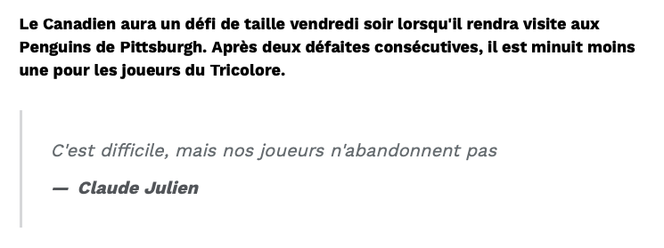 Pendant que les rumeurs de CONGÉDIEMENT ENFLENT autour de Claude Julien...