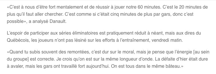 Phil Danault parle vraiment comme un PERDANT..