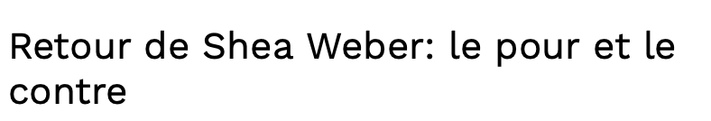 Philippe Cantin RIDICULISE Shea Weber...et son EGO...