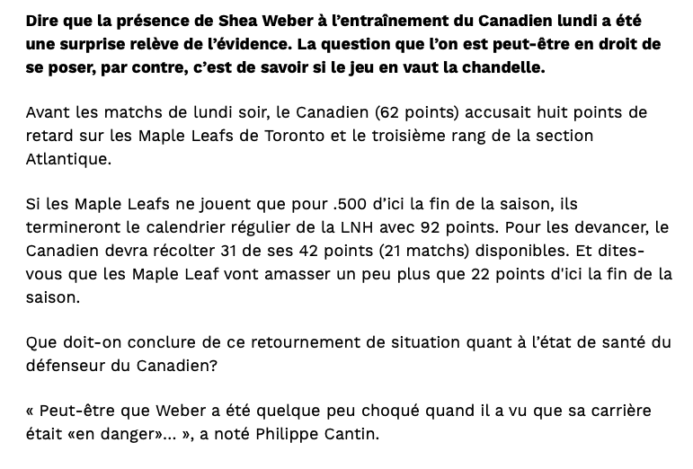 Philippe Cantin RIDICULISE Shea Weber...et son EGO...