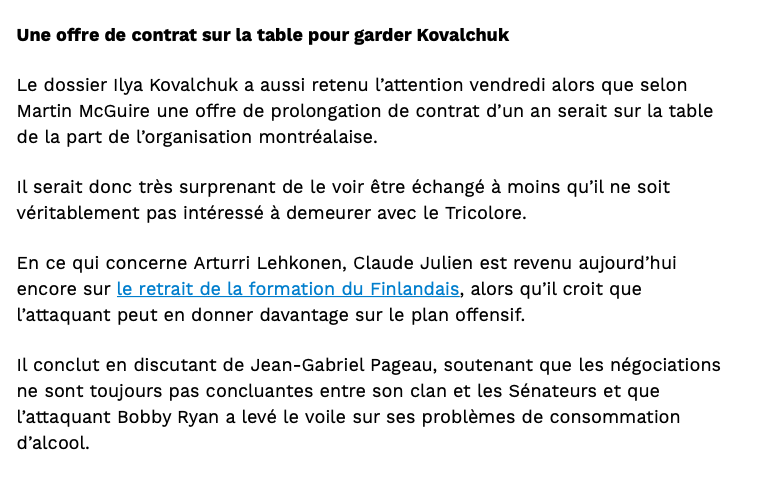 Pourquoi RESIGNER Ilya Kovalchuk????