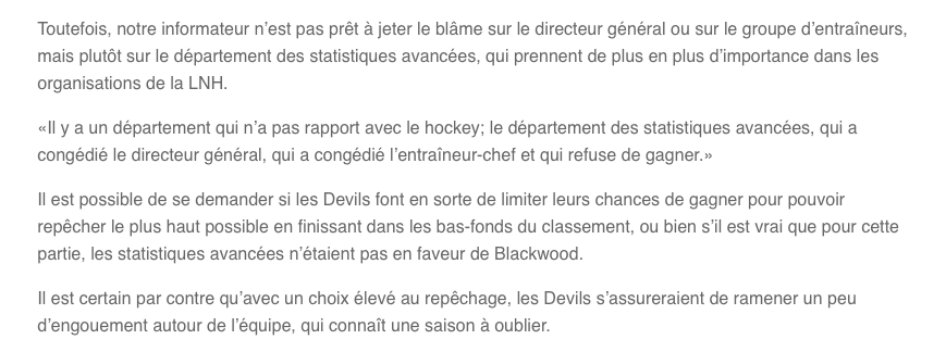 Renaud Lavoie est en TABARN...Contre les Devils...