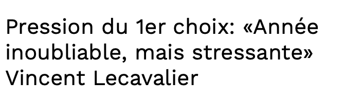 Vincent Lecavalier vs Alexis Lafrenière...