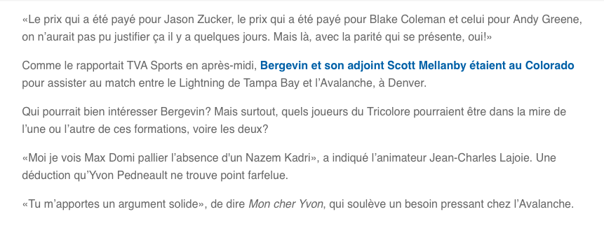 Yanni Gourde à Montréal, Max Domi au Colorado, Carey Price....