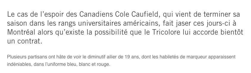 Alain Chainey veut la JOB de Trevor Timmins..son 1er conseil à Bergevin...