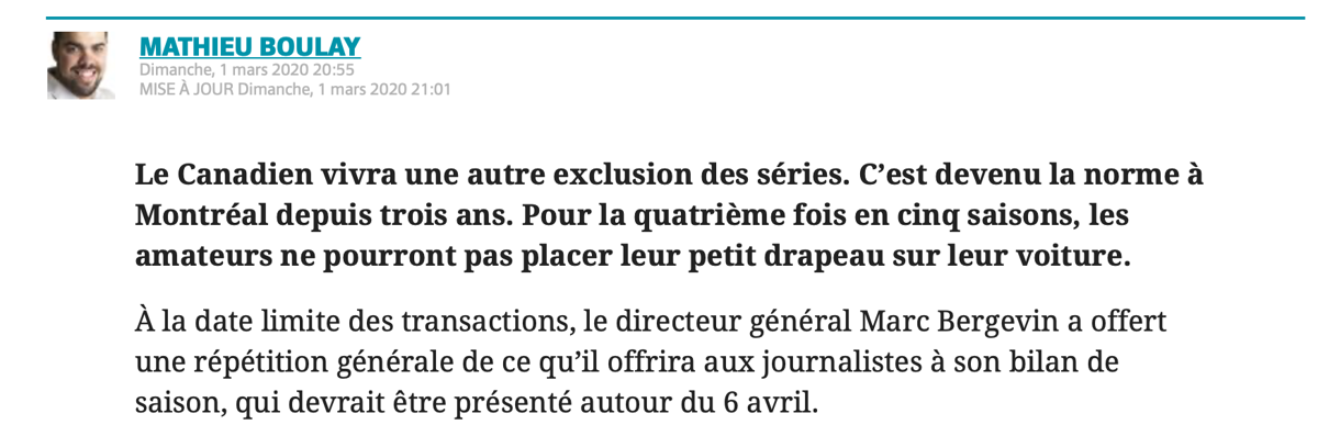 Au tour du Journal de Montréal, de voir Claude Julien...